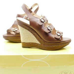 Joan & David Brown Leather Wedge